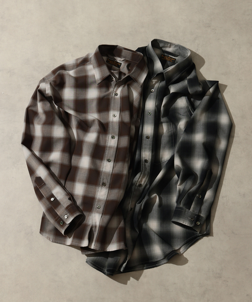 JOURNAL STANDARD J.S HOMESTEAD（ジャーナルスタンダードホームステッド）の「J.S.Homestead / ディファレンス オンブレ チェック シャツ（シャツ/ブラウス・メンズ・グレー/チョコ・LARGE/MEDIUM）」の9枚目の写真