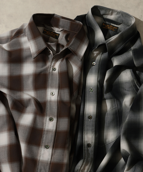 JOURNAL STANDARD J.S HOMESTEAD（ジャーナルスタンダードホームステッド）の「J.S.Homestead / ディファレンス オンブレ チェック シャツ（シャツ/ブラウス・メンズ・グレー/チョコ・LARGE/MEDIUM）」の10枚目の写真