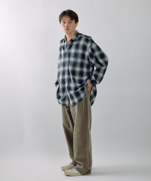 JOURNAL STANDARD J.S HOMESTEAD（ジャーナルスタンダードホームステッド）の「J.S.Homestead / ディファレンス オンブレ チェック シャツ（シャツ/ブラウス・メンズ・グレー/チョコ・LARGE/MEDIUM）」の13枚目の写真