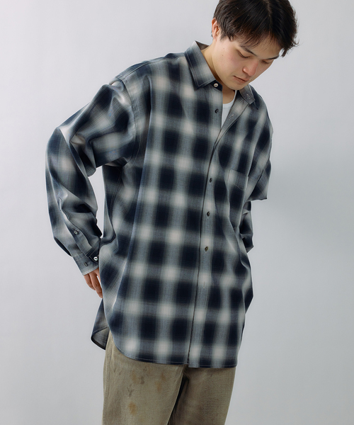 JOURNAL STANDARD J.S HOMESTEAD（ジャーナルスタンダードホームステッド）の「J.S.Homestead / ディファレンス オンブレ チェック シャツ（シャツ/ブラウス・メンズ・グレー/チョコ・LARGE/MEDIUM）」の15枚目の写真