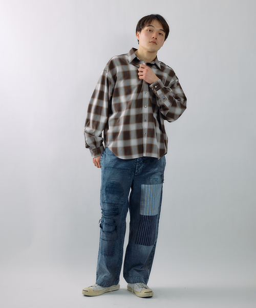 JOURNAL STANDARD J.S HOMESTEAD（ジャーナルスタンダードホームステッド）の「J.S.Homestead / ディファレンス オンブレ チェック シャツ（シャツ/ブラウス・メンズ・グレー/チョコ・LARGE/MEDIUM）」の18枚目の写真