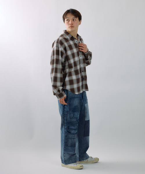 JOURNAL STANDARD J.S HOMESTEAD（ジャーナルスタンダードホームステッド）の「J.S.Homestead / ディファレンス オンブレ チェック シャツ（シャツ/ブラウス・メンズ・グレー/チョコ・LARGE/MEDIUM）」の19枚目の写真