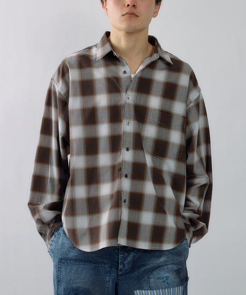JOURNAL STANDARD J.S HOMESTEAD（ジャーナルスタンダードホームステッド）の「J.S.Homestead / ディファレンス オンブレ チェック シャツ（シャツ/ブラウス・メンズ・グレー/チョコ・LARGE/MEDIUM）」の22枚目の写真