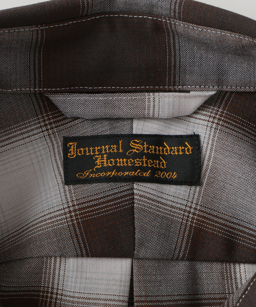 JOURNAL STANDARD J.S HOMESTEAD（ジャーナルスタンダードホームステッド）の「J.S.Homestead / ディファレンス オンブレ チェック シャツ（シャツ/ブラウス・メンズ・グレー/チョコ・LARGE/MEDIUM）」の4枚目の写真