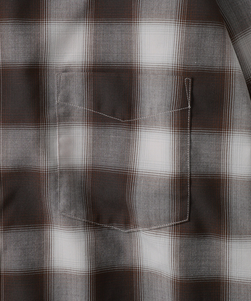 JOURNAL STANDARD J.S HOMESTEAD（ジャーナルスタンダードホームステッド）の「J.S.Homestead / ディファレンス オンブレ チェック シャツ（シャツ/ブラウス・メンズ・グレー/チョコ・LARGE/MEDIUM）」の5枚目の写真