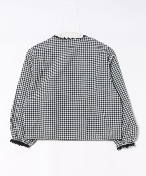 Ritzy（リッツィー）の「フリルデザイン衿 バルーンスリーブ チャックシャツ ブラウス（シャツ/ブラウス・レディース・ブラック・L/M）」の4枚目の写真