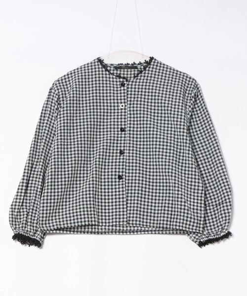 Ritzy（リッツィー）の「フリルデザイン衿 バルーンスリーブ チャックシャツ ブラウス（シャツ/ブラウス・レディース・ブラック・L/M）」の5枚目の写真