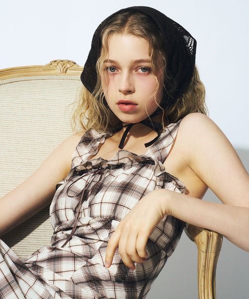 DEICY(デイシー)の「シアーチェックワンピース(ワンピース・レディース・カーキ/アイボリー・0/1)」の5枚目の写真