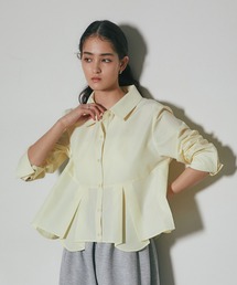 FLARE HEM PLEATED SHIRT
