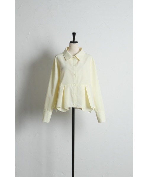 ARVELLIA(アルベリア)の「FLARE HEM PLEATED SHIRT(シャツ/ブラウス・レディース・イエロー/ホワイト・M)」の12枚目の写真