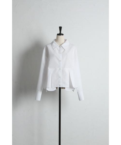 ARVELLIA(アルベリア)の「FLARE HEM PLEATED SHIRT(シャツ/ブラウス・レディース・イエロー/ホワイト・M)」の13枚目の写真