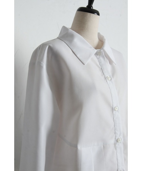 ARVELLIA(アルベリア)の「FLARE HEM PLEATED SHIRT(シャツ/ブラウス・レディース・イエロー/ホワイト・M)」の18枚目の写真