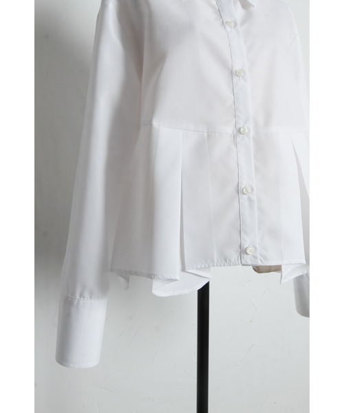 ARVELLIA(アルベリア)の「FLARE HEM PLEATED SHIRT(シャツ/ブラウス・レディース・イエロー/ホワイト・M)」の19枚目の写真
