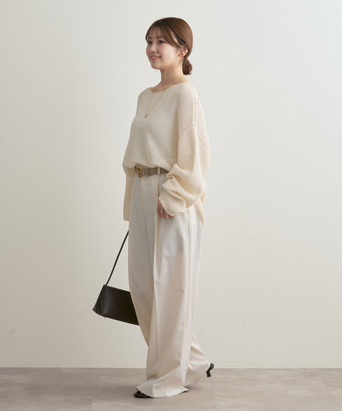 WEB＆一部店舗限定・追加》【洗える】ペーパーヤーン カノコBACK Vプル