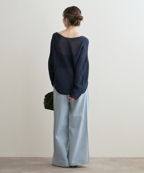 WEB＆一部店舗限定・追加》【洗える】ペーパーヤーン カノコBACK Vプル