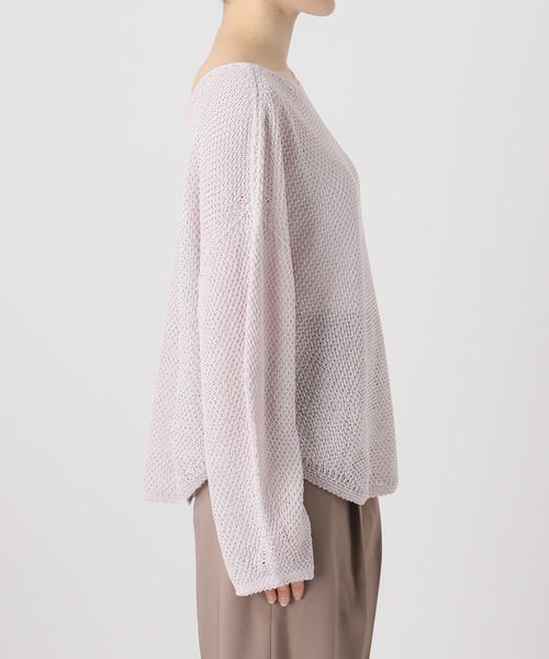 Noble（ノーブル）の「《WEB＆日本橋・ルクア店限定・追加》ペーパーヤーン カノコBACK Vプルオーバー（ニット/セーター・レディース・ネイビー/アイボリー/ピンク系その他・FREE）」の16枚目の写真