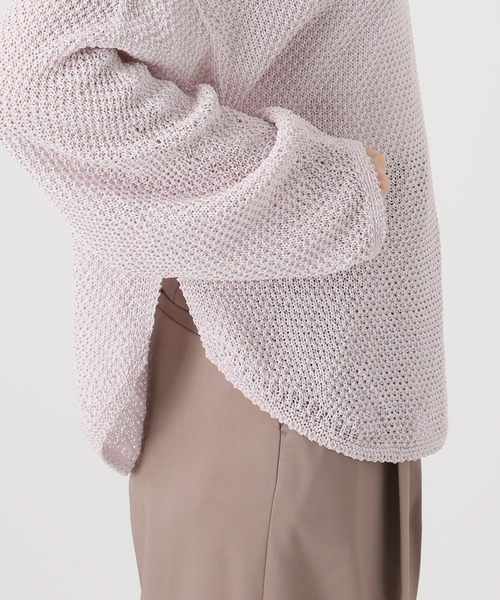 Noble（ノーブル）の「《WEB＆日本橋・ルクア店限定・追加》ペーパーヤーン カノコBACK Vプルオーバー（ニット/セーター・レディース・ネイビー/アイボリー/ピンク系その他・FREE）」の18枚目の写真