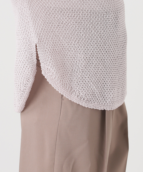 Noble（ノーブル）の「《WEB＆日本橋・ルクア店限定・追加》ペーパーヤーン カノコBACK Vプルオーバー（ニット/セーター・レディース・ネイビー/アイボリー/ピンク系その他・FREE）」の19枚目の写真