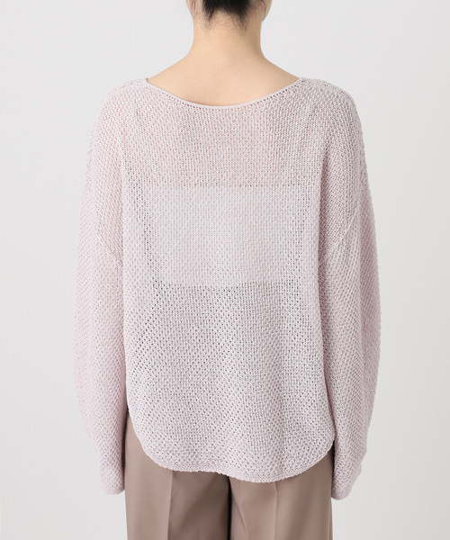 Noble（ノーブル）の「《WEB＆日本橋・ルクア店限定・追加》ペーパーヤーン カノコBACK Vプルオーバー（ニット/セーター・レディース・ネイビー/アイボリー/ピンク系その他・FREE）」の21枚目の写真