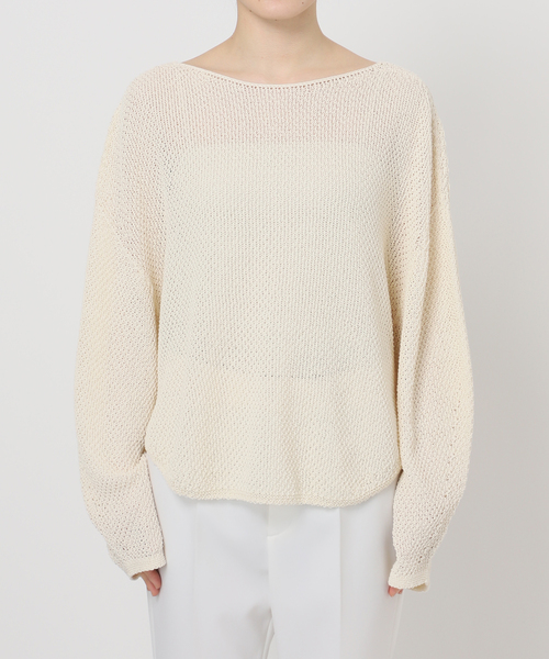 Noble（ノーブル）の「《WEB＆日本橋・ルクア店限定・追加》ペーパーヤーン カノコBACK Vプルオーバー（ニット/セーター・レディース・ネイビー/アイボリー/ピンク系その他・FREE）」の22枚目の写真