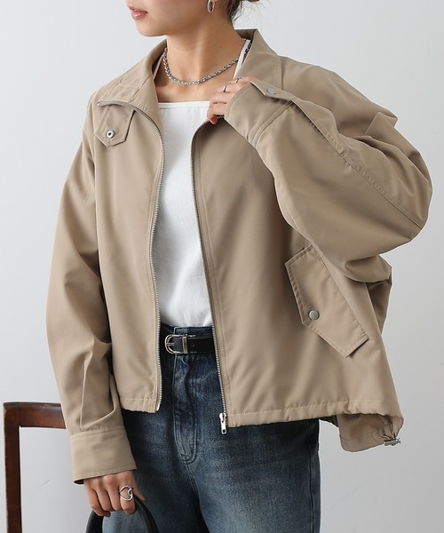 COLONY 2139(コロニートゥーワンスリーナイン)の「裾ドロストZIPブルゾン(ブルゾン・レディース・ブラック/グレイッシュベージュ・FREE)」の1枚目の写真