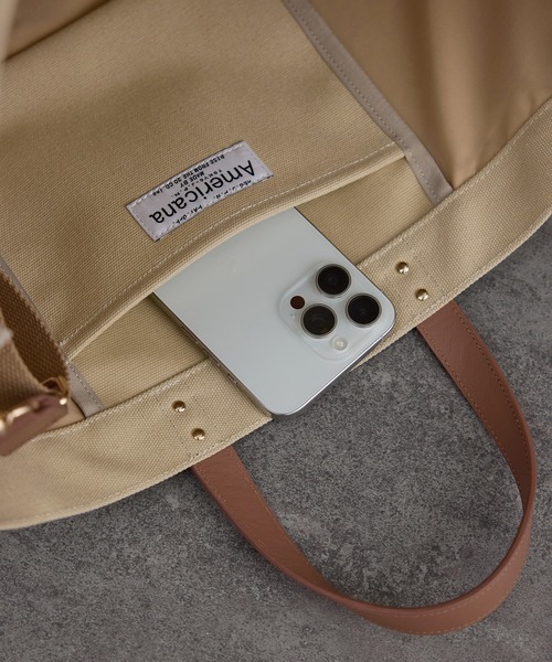 AMERICANA（アメリカーナ）の「【Americana（アメリカーナ） for SALON】キャンバス2WAYトート（トートバッグ・レディース・ベージュ系その他2/イエロー系その他3・FREE）」の5枚目の写真