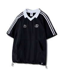 ラグビーカラーラグラントラックタスラン半袖Tシャツ GT-377_ブラック