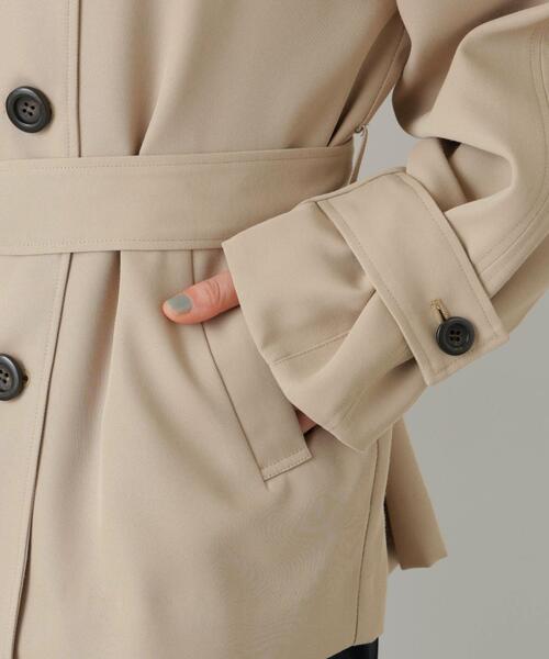 NANO universe（ナノユニバース）の「エアリーツイルベルテッドショートコート（トレンチコート・レディース・アイボリー/ベージュ・FREE）」の17枚目の写真