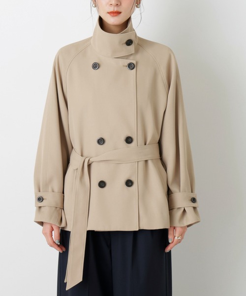 エアリーツイルベルテッドショートコート（トレンチコート）｜NANO