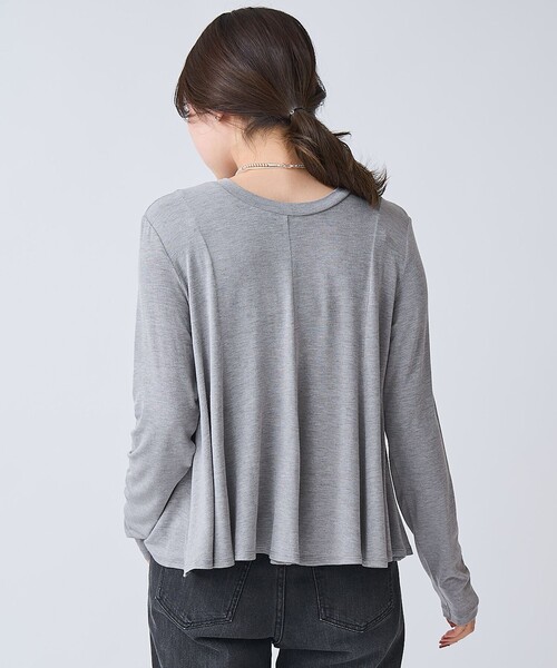 RONEL（ロネル）の「【RONEL】ベア天竺ペプラム ロングスリーブ（Tシャツ/カットソー・レディース・レッド/ライトグレー/ブラック・FREE）」の14枚目の写真