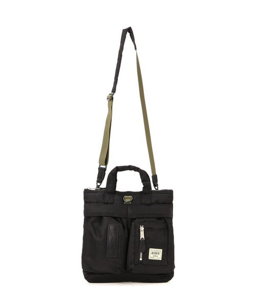 AVIREX（アヴィレックス）の「FLIGHT NYLON "SMALL HELMET BAG" / フライト ナイロン スモール ヘルメットバッグ / AVIREX / アヴィレックス（ショルダーバッグ・メンズ・その他10/ブラック・F）」の4枚目の写真