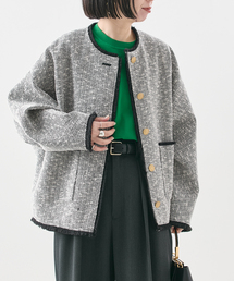 journal standard L'essage | 【一部店舗＆WEB限定】GIOLICATWEED ドルマンジャケット 3(ノーカラージャケット)