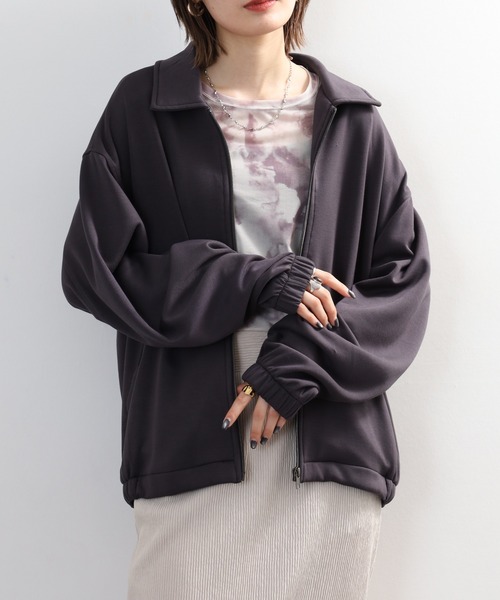 FUNALIVE(ファンアライブ)の「ソフトタッチ ストレッチ ジップジャケット 短丈(ブルゾン・メンズ・チャコール/ブラック・L/M)」の4枚目の写真