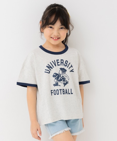 chil2(チルツー)の「綿100% プリントリンガー半袖Tシャツ(Tシャツ/カットソー・キッズ・J/H/A/F/E/D/C/I/G/B・140cm/130cm/120cm/110cm/100cm/90cm/80cm)」の4枚目の写真