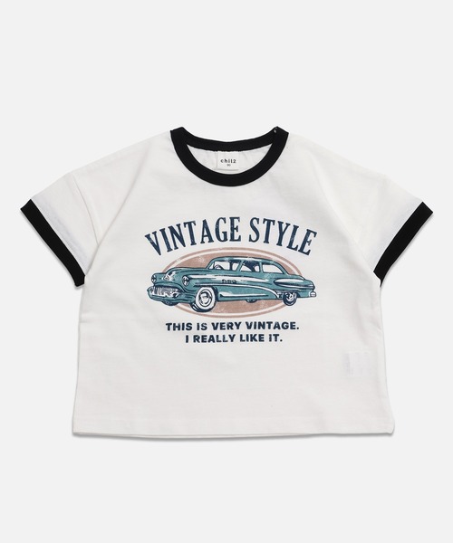 chil2(チルツー)の「綿100% プリントリンガー半袖Tシャツ(Tシャツ/カットソー・キッズ・J/H/A/F/E/D/C/I/G/B・140cm/130cm/120cm/110cm/100cm/90cm/80cm)」の6枚目の写真