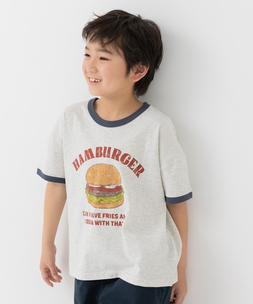 chil2(チルツー)の「綿100% プリントリンガー半袖Tシャツ(Tシャツ/カットソー・キッズ・J/H/A/F/E/D/C/I/G/B・140cm/130cm/120cm/110cm/100cm/90cm/80cm)」の7枚目の写真