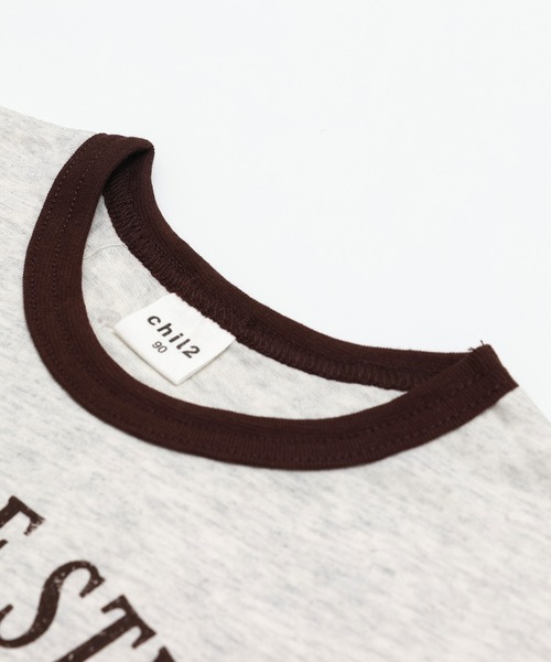 chil2(チルツー)の「綿100% プリントリンガー半袖Tシャツ(Tシャツ/カットソー・キッズ・J/H/A/F/E/D/C/I/G/B・140cm/130cm/120cm/110cm/100cm/90cm/80cm)」の13枚目の写真