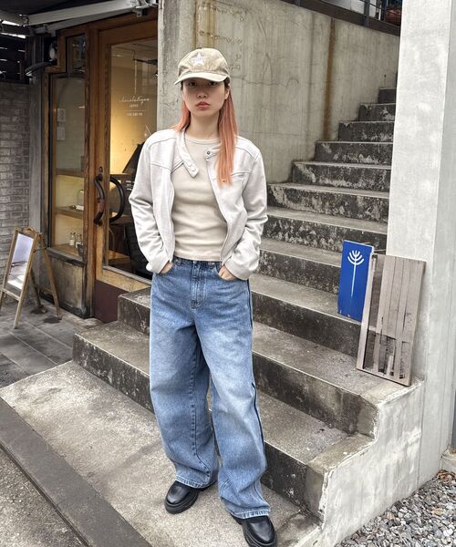 TOFFEE(トフィー)の「サイドラインデニムパンツ (BLUE)(デニムパンツ・メンズ・その他・SMALL/MEDIUM/LARGE/X-LARGE)」の6枚目の写真