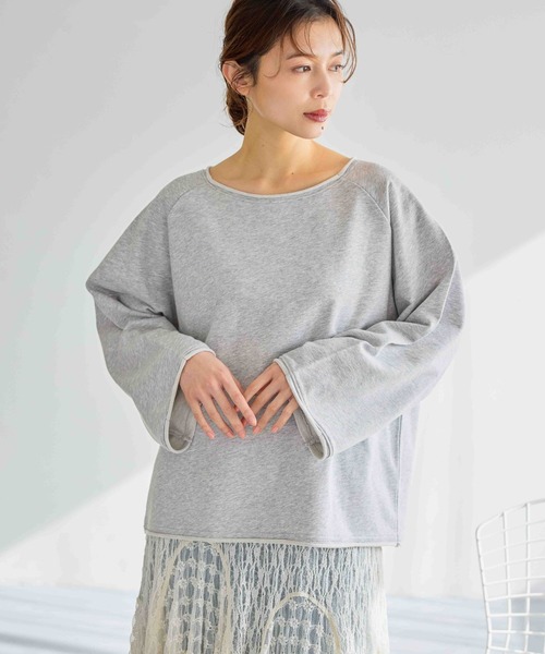 studio CLIP（スタディオクリップ）の「裏毛ワイドスリーブプルオーバー（スウェット・レディース・ベージュ/ライトグレー/アイボリー・FREE）」の5枚目の写真