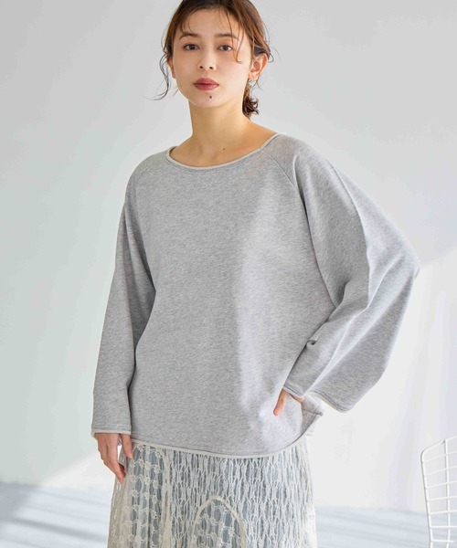 studio CLIP（スタディオクリップ）の「裏毛ワイドスリーブプルオーバー（スウェット・レディース・ベージュ/ライトグレー/アイボリー・FREE）」の6枚目の写真