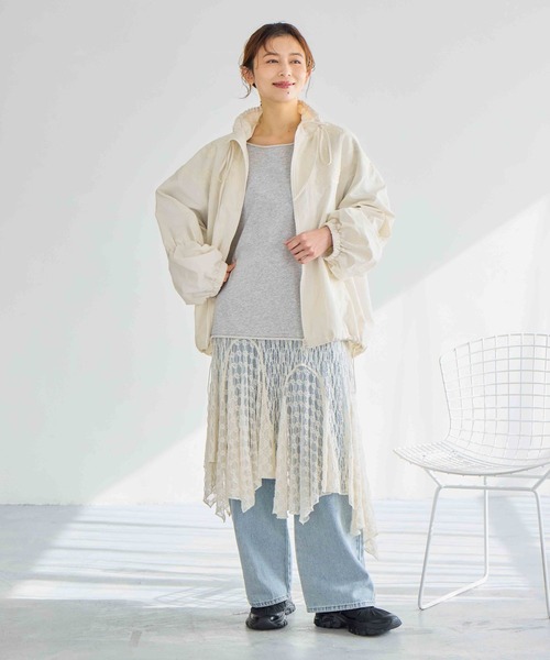 studio CLIP（スタディオクリップ）の「裏毛ワイドスリーブプルオーバー（スウェット・レディース・ベージュ/ライトグレー/アイボリー・FREE）」の9枚目の写真