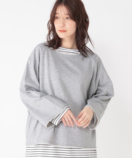 studio CLIP（スタディオクリップ）の「裏毛ワイドスリーブプルオーバー（スウェット・レディース・ベージュ/ライトグレー/アイボリー・FREE）」の11枚目の写真