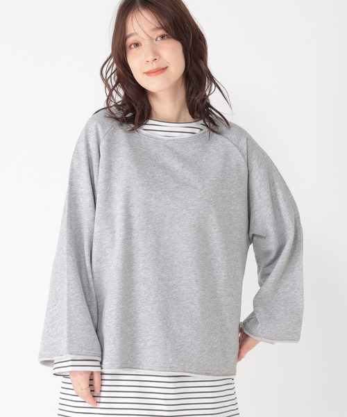 studio CLIP（スタディオクリップ）の「裏毛ワイドスリーブプルオーバー（スウェット・レディース・ベージュ/ライトグレー/アイボリー・FREE）」の12枚目の写真