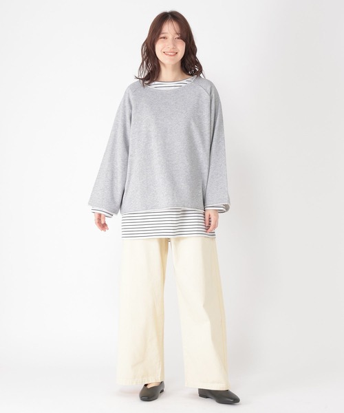 studio CLIP（スタディオクリップ）の「裏毛ワイドスリーブプルオーバー（スウェット・レディース・ベージュ/ライトグレー/アイボリー・FREE）」の14枚目の写真
