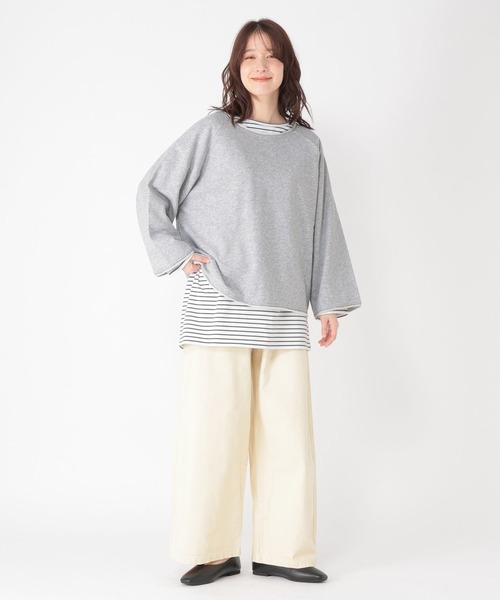 studio CLIP（スタディオクリップ）の「裏毛ワイドスリーブプルオーバー（スウェット・レディース・ベージュ/ライトグレー/アイボリー・FREE）」の15枚目の写真