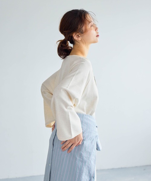 studio CLIP（スタディオクリップ）の「裏毛ワイドスリーブプルオーバー（スウェット・レディース・ベージュ/ライトグレー/アイボリー・FREE）」の16枚目の写真
