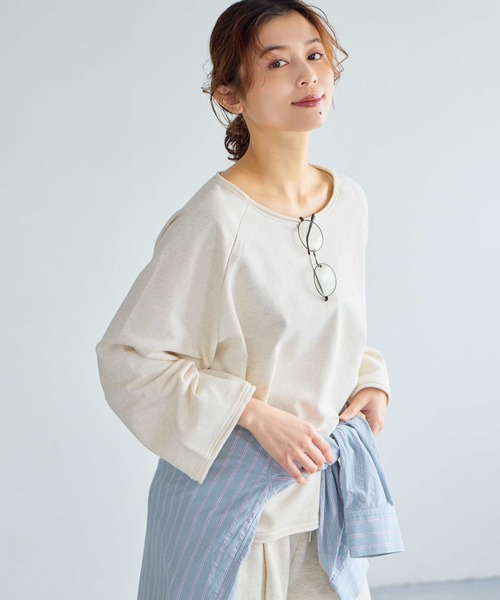 studio CLIP（スタディオクリップ）の「裏毛ワイドスリーブプルオーバー（スウェット・レディース・ベージュ/ライトグレー/アイボリー・FREE）」の18枚目の写真