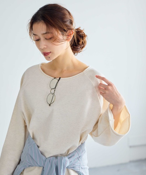 studio CLIP（スタディオクリップ）の「裏毛ワイドスリーブプルオーバー（スウェット・レディース・ベージュ/ライトグレー/アイボリー・FREE）」の19枚目の写真