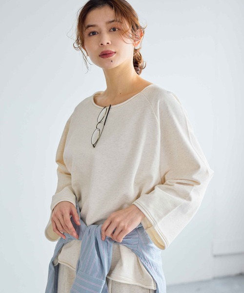 studio CLIP（スタディオクリップ）の「裏毛ワイドスリーブプルオーバー（スウェット・レディース・ベージュ/ライトグレー/アイボリー・FREE）」の20枚目の写真
