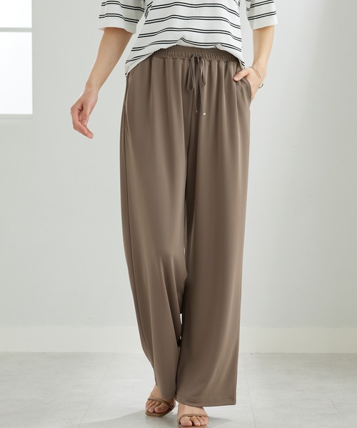 BELLUNA PLUS（ベルーナ）の「シャリさら！快適ドロストワイドパンツ５９丈（その他パンツ・レディース・ブラック/アイボリー/グリーン/モカ・SMALL/MEDIUM/LARGE/X-LARGE）」の12枚目の写真